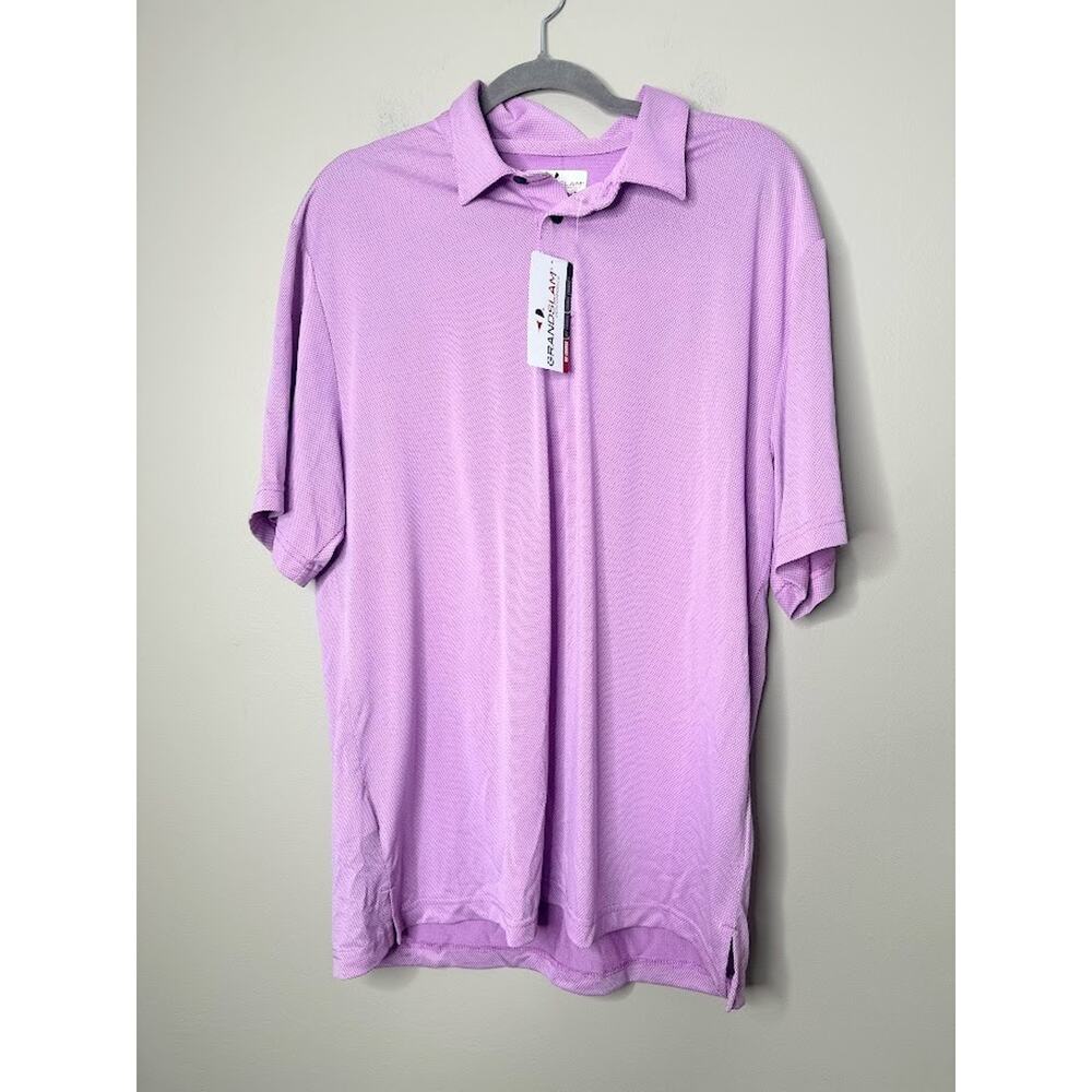 Grand Slam Purple Performance Golf Polo Short Sleeve Shirt Athletic Casual Large